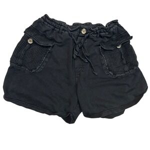 Free People FP One Priya Cargo Shorts Women Small Black Pocket Drawstring